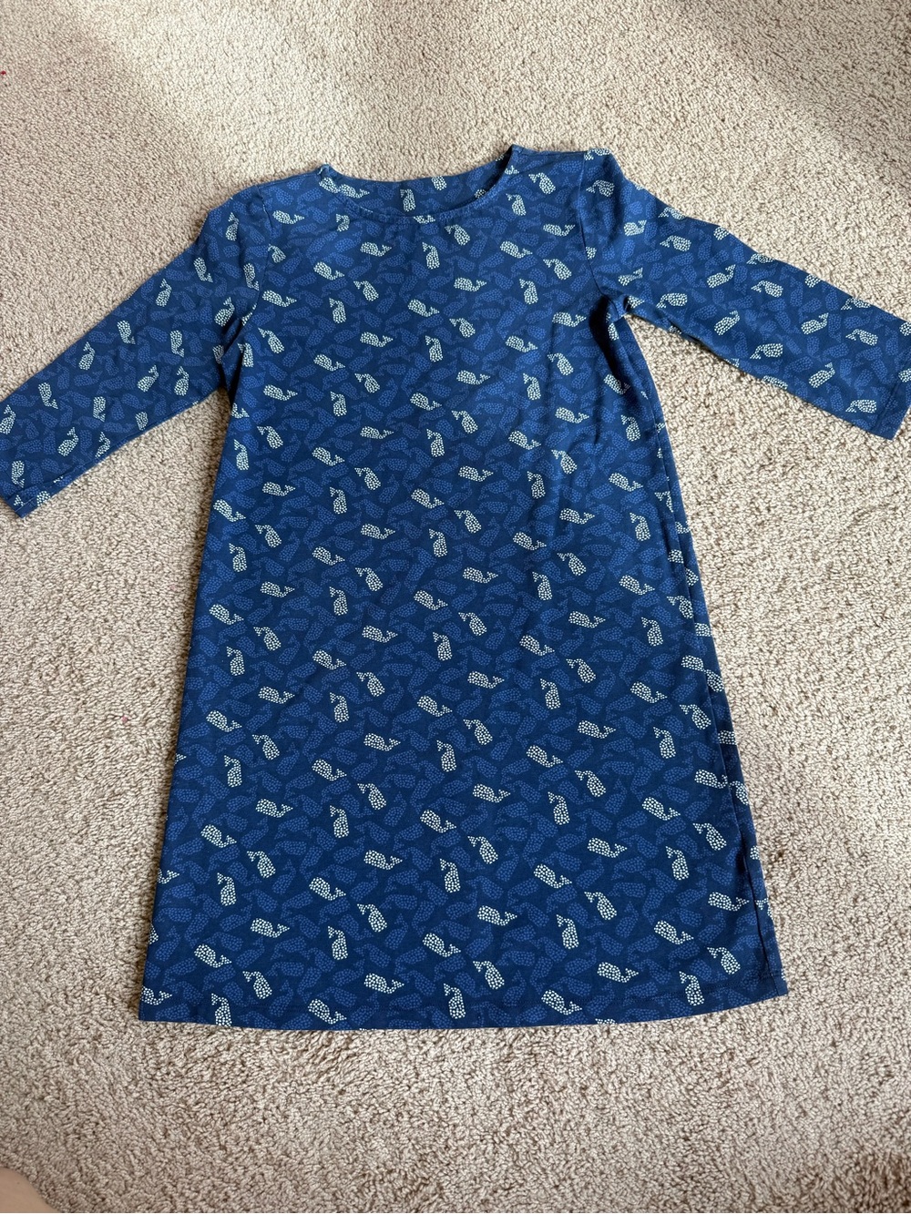 NWT Vineyard Vines Girls Polka Dot Whale Dress Deep Bay Blue | Size L (14)